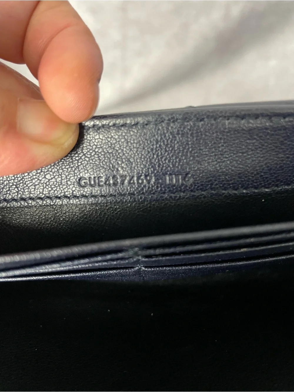 Saint Laurent Dark Blue Chevron Quilted Leather Long Wallet with YSL Logo - Picture 13 of 13